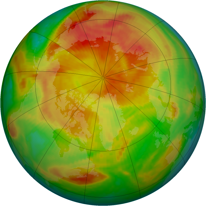 Arctic ozone map for 29 April 1999